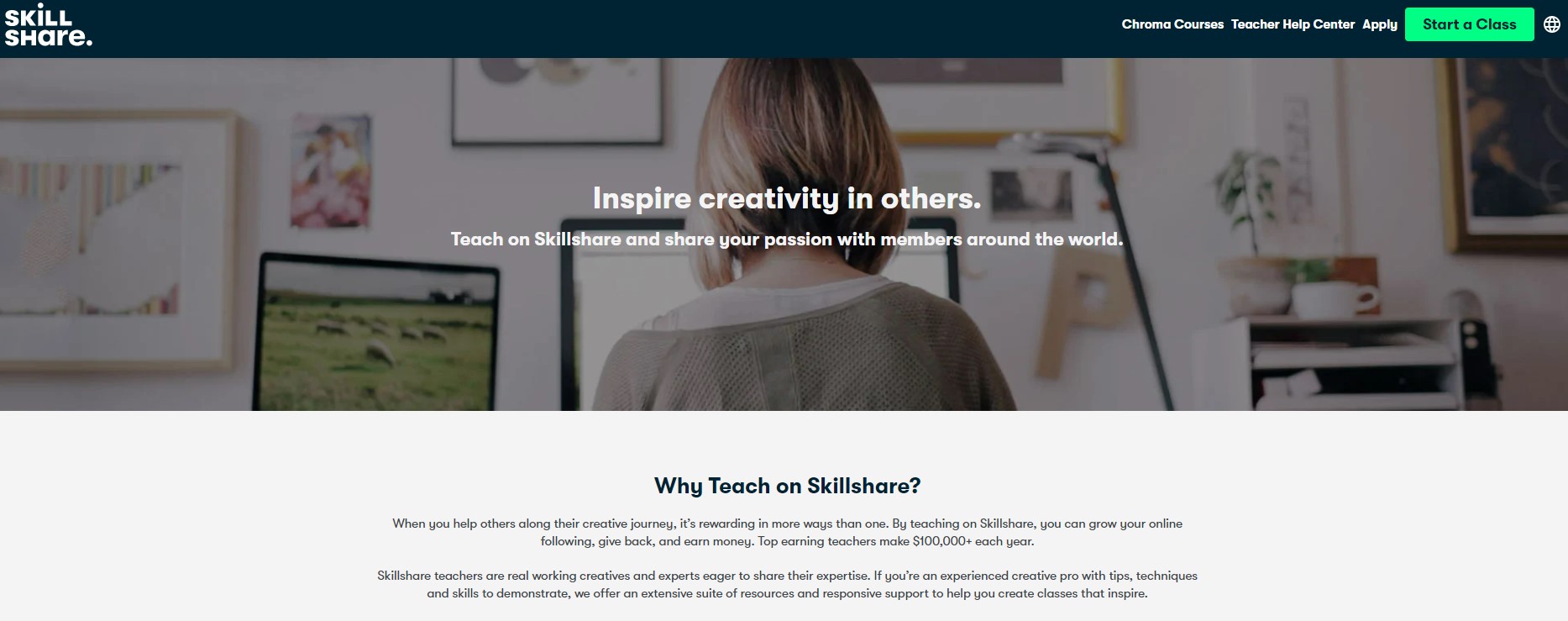 Skillshare is a web platform that offers online courses through a subscription system. It is also one of the most successful online training sites globally.