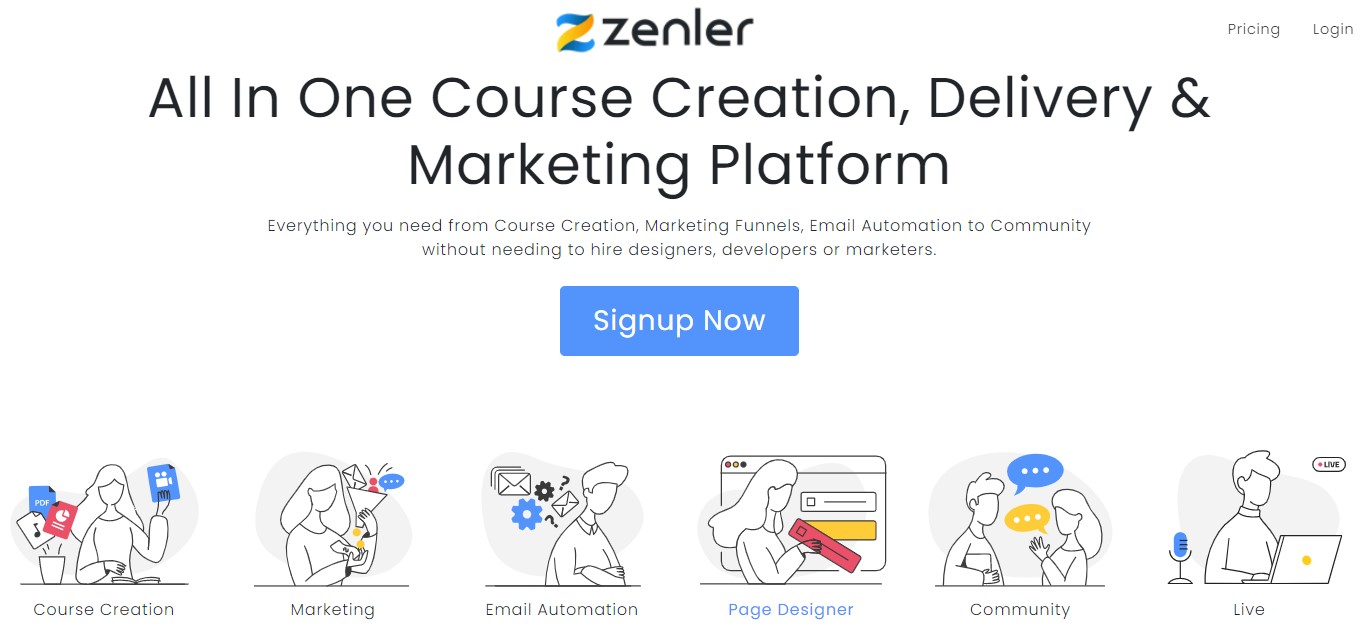 Zenler or New Zenler is an all in one online platform with which you can create a school to sell your online courses, similar to other platforms, but it also has unique features that will help you sell your courses and memberships easily and quickly.