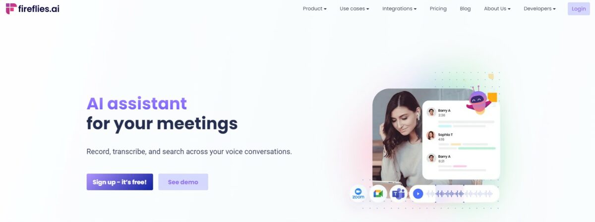 Fireflies online meeting recording software is a tool based on artificial intelligence to offer more significant advantages in developing your online meetings.