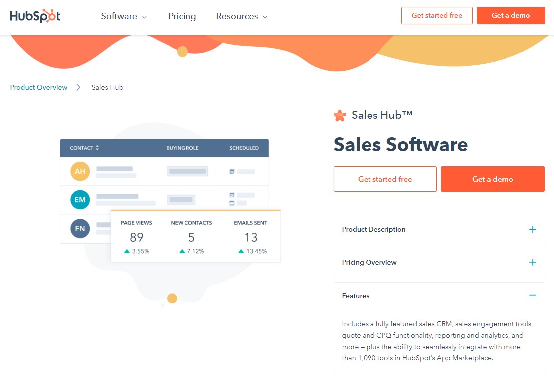 HubSpot is more than project management is one of the complete solutions if you're looking for a sales management platform to solve all your sales process needs.
