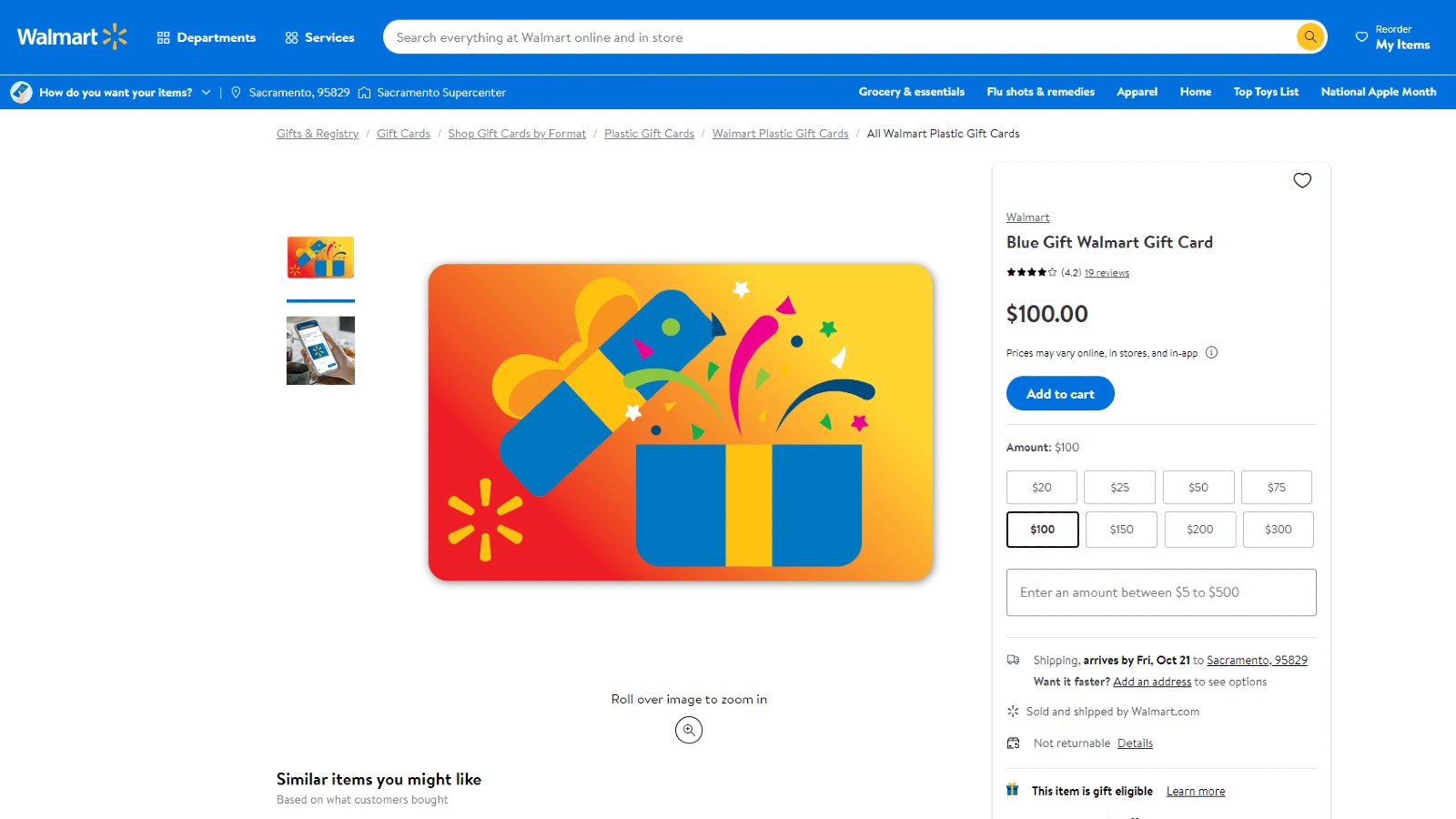 Gift card is product type offered by many online stores