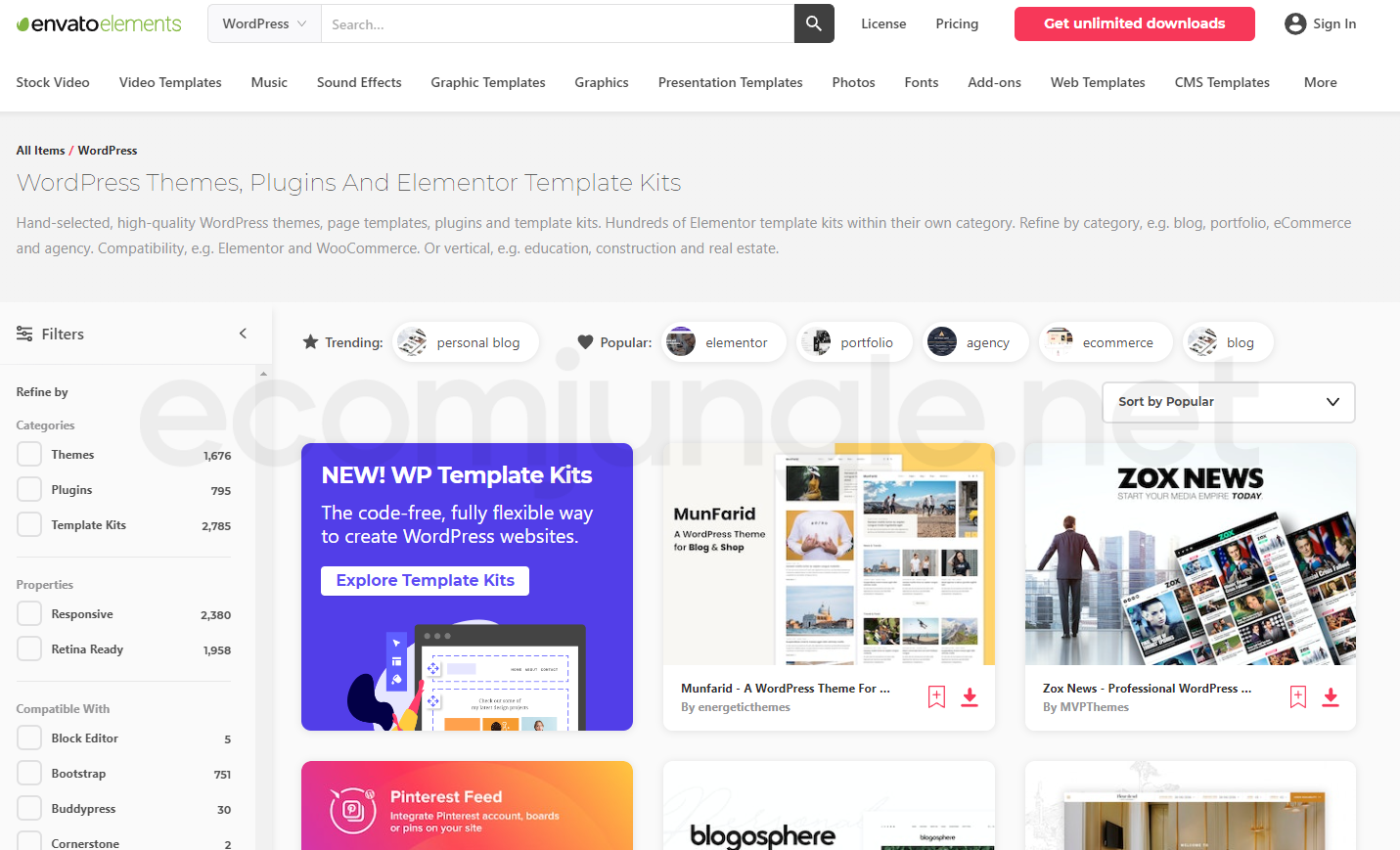 Envato Elements is a subscription service that gives you access to thousands of WordPress themes and plugins, fonts, images, and other content