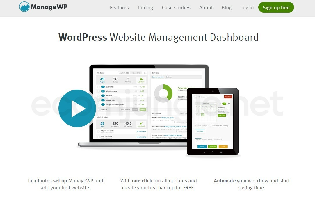 ManageWP is the preferred choice for web developers or anyone managing lots of WordPress sites