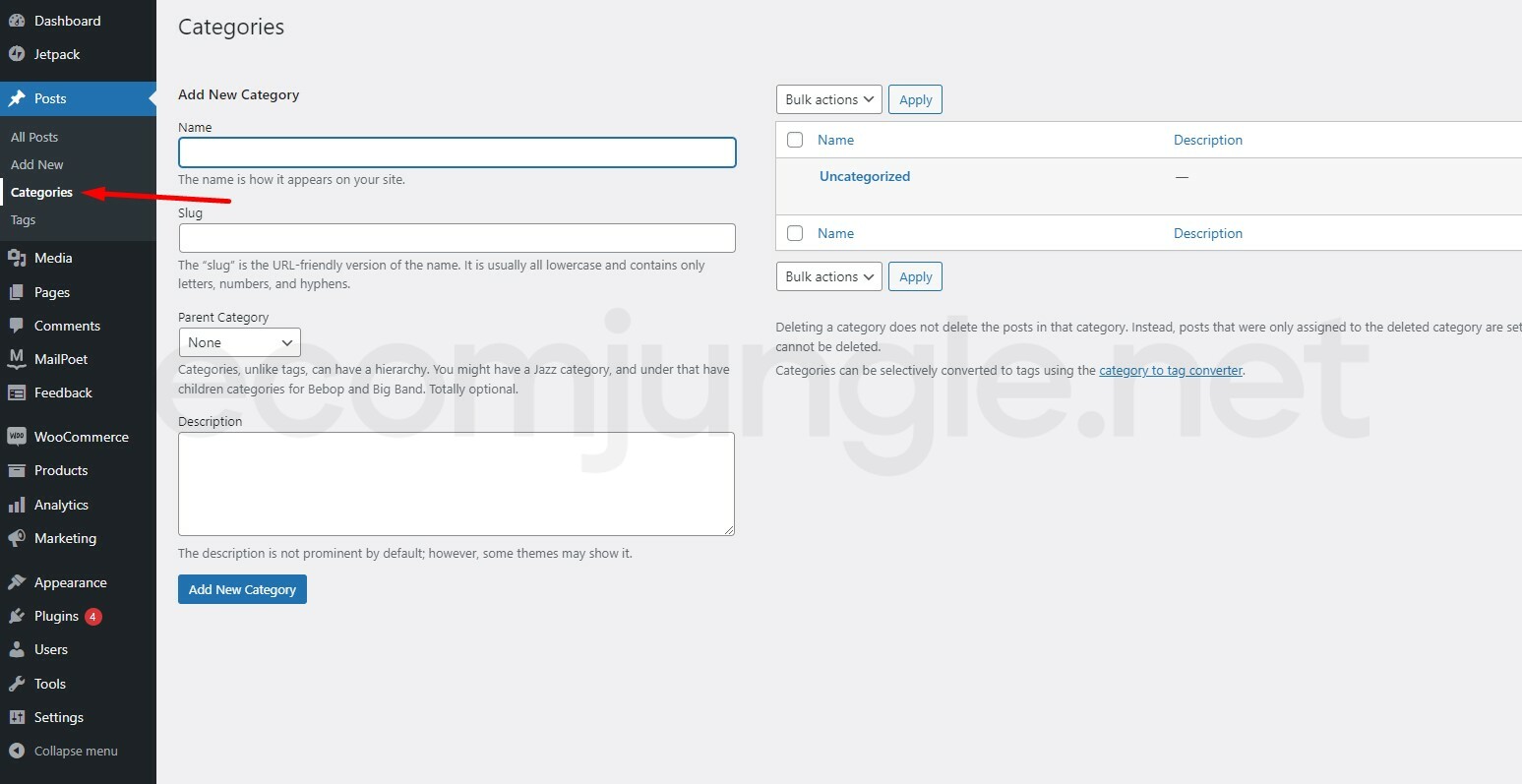 Categories allow you to organize your posts into similar groups